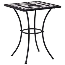FAMIROSA Set Bistrò 3 pz con Mosaico in Ceramica Nero e Bianco