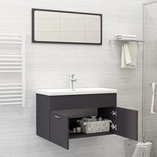 vidaXL Set Mobili da Bagno 2 pz Grigio in Truciolato