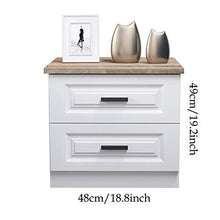 MHUI Comodino Comodino Comodino Camera da Letto in Legno Bianco con 2 Cassetti