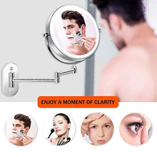 LYHY Specchio cosmetico 10 Volte Montaggio a Parete Touchscreen a LED Specchio per Il Trucco dimmerabile Specchio per Barba Specchio ingranditore Specchio per Il Trucco Girevole a 360 °, Pieghevole
