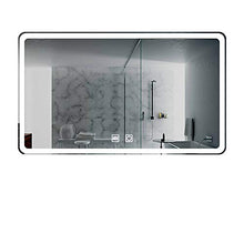 Specchio da bagno con illuminazione bianca fresca 80x60 cm Specchio di illuminazione a specchio a muro a LED con interruttore tattile, energia anti-nebbia, risparmio energetico IP44