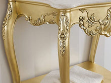 Simone Guarracino Luxury Design Consolle e Specchio Eleonor Stile Barocco Francese arredo Bagno Foglia Oro Marmo Crema