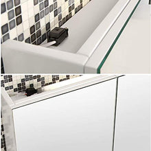 KAISIMYS Armadietti a Specchio Armadietto a Specchio da Bagno Specchio a Doppia Porta con Armadio a LED Quadrato in Legno massello (Colore: Marrone, Dimensioni: 70 * 65 * 14 cm)