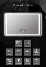 Specchio Da Bagno Appeso Frameless Con Bluetooth E Display Della Temperatura E Antideflagrante LED Luci Specchio Parete Appesa a Parete Bagno Specchio Specchio Per Il Trucco Personalizzato (60×80cm)