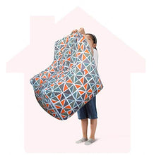 XinQing-Divano Pigro Beanbag Tatami Lazy Couch Cuscino Spesso Singolo Tessuto Divano Sedia Camera da Letto Semplice Sedia Staccabile Piccolo 60 × 48 × 55 cm (Color : Plaid Blue)