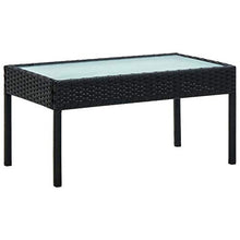 FAMIROSA Set Divani da Giardino 4 pz con Cuscini in Polyrattan Nero