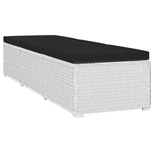 vidaXL Lettini Prendisole con Tavolino 3 pz in Polyrattan Bianco