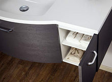 Mobile da bagno sospeso DANA 850 - design leggermente arrotondato - antracite, Piletta Pop-up:Con piletta Pop-up