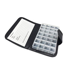Contenitore settimanale per pillole, 4 volte, per pillole, colore: nero e bianco