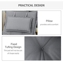 Set 2 Cuscini per Poltrona da Giardino 50x129x9 cm in Poliestere Grigio Scuro