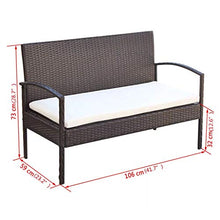 FAMIROSA Set Divani da Giardino 4 pz con Cuscini in Polyrattan Marrone-2672