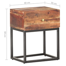 vidaXL Comodino 40x30x50 cm in Legno di Acacia Grezzo