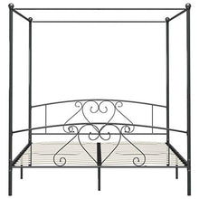 SKM Letto a Baldacchino Grigio in Metallo 200x200 cm
