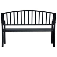 Zerone Garden Park - Panca da giardino, 125 x 53 x 82 cm, colore: Nero