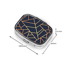 Scatola quadrata per pillole medicinali in rame e Midnight Navy moda pillola organizer viaggio pillola dispenser per vitamine integratori