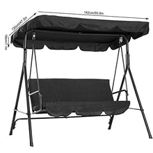 Emoshayoga Copertura per Altalena Double People Swing Parasole per Balcone familiare per Altalena da Giardino(Black)