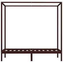 SKM Giroletto e Baldacchino 2 Cassetti Marrone Scuro Pino 100x200cm