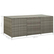E E-NICES Baule da Giardino in Polyrattan 180x90x75 cm Grigio