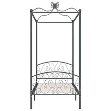 SKM Letto a Baldacchino Grigio in Metallo 90x200 cm (22.8kg)