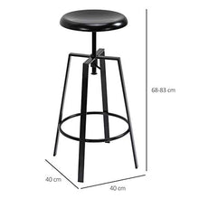 giordano shop Set 2 Sgabelli da Bar Alti in Metallo HMC Neri