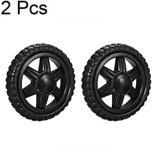 2 ruote per carrelli da viaggio, ricambio per carrello, diametro 5 cm, in gomma espansa, colore nero