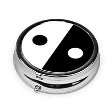 Yin Yang, contenitore rotondo per pillole a 3 scomparti, in metallo, per medicina e vitamina