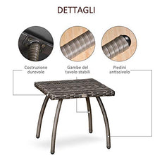 Tavolino da Giardino 45x45x44 cm in Rattan Sintetico Grigio