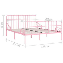 SKM Giroletto con Doghe Rosa in Metallo 180x200 cm