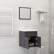 vidaXL Set Mobili da Bagno 2 pz Grigio Lucido in Truciolato