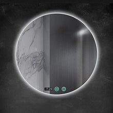Specchio Rotondo A Muro Controluce LED, Interruttore a muro + Defogger & Dimmable Touch Switch + lucidato Eadege & Frameless + LED Specchio da bagno illuminato, interruttore touch dimmerabile Specchio