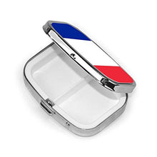Scatola quadrata per pillole medicinali con bandiera francese alla moda, organizer per pillole da viaggio per integratori di vitamine
