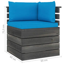 vidaXL Divano Angolare da Giardino su Pallet con Cuscini Legno di Pino