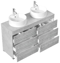 Mobile bagno a terra Memoria Modern grigio cemento con lavabi appoggiati
