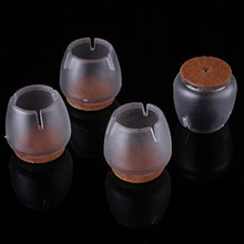 LilyJudy - Coprigambe in silicone per sedie e gambe rotonde da 25 a 29 mm (trasparente+marrone)