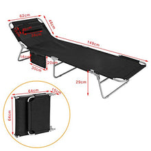SoBuy® 2 x Sdraio Pieghevole,lettini Prendisole,Schienale reclinabile,Nero,OGS35-SCH,IT