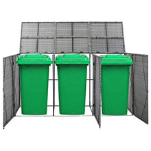 OUSEE Copribidone Triplo Spazzatura Antracite 229x78x120cm Polyrattan