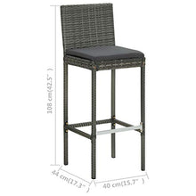 FAMIROSA Sgabelli da Bar con Cuscini 4 pz Grigi in Polyrattan-3438