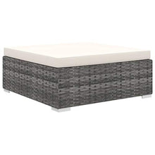 Tidyard Set di Mobili da Giardino in Polyrattan, Set Divani 3 Posti da Giardino/Esterno con Cuscini e Tavolino 4 pz, Leggero e Modulare, Grigio