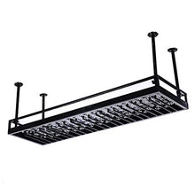 WLABCD Scaffale per Vino, Parete, Bar, Ristorante, Bottiglia per Vino, Soffitto Del Soffitto Sapporto Portatore Metallo Irono Di Vino Capbine Cablet Goblet Stemware Racks Display,L80 * W35Cm,Nero