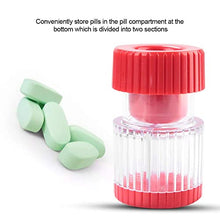 Kireina Piller Grinder Storer, 2 in 1 Leggero Multifunzione Pillole Splitter Crusher Box per Uso Domestico all'aperto Compresse medicinali Polverizzatore