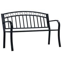 Oushome Panchina da Giardino 125 cm Nera in Acciaio