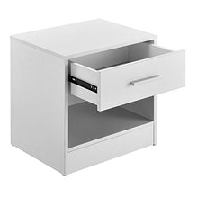 Comodino da Letto Elegante Bianco 1 x cassetto 1 x mensola