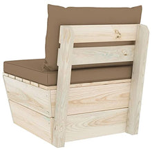 vidaXL Divano Centrale da Giardino su Pallet e Cuscini Legno di Abete