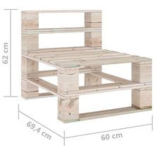 FAMIROSA Divano Centrale da Giardino su Pallet Legno di Pino Impregnato