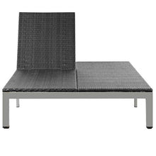 FAMIROSA Lettino Prendisole Doppio con Ruote in Polyrattan Nero