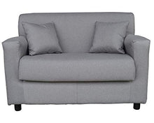 Divano mini sfoderabile 2 posti in tessuto imbottito con braccioli larghezza 118 cm (Grigio)