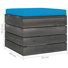 vidaXL Pouf da Giardino su Pallet con Cuscino in Legno di Pino