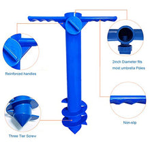 Stecto Picchetto per ombrellone, Portaombrelli a Spirale ABS Resistente con impugnature, Base per ombrellone Leggera Base per ombrellone da Giardino