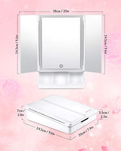 Specchio Trucco Con 32 LEDs, Specchio Bianco cosmetico, Specchio di Vanity Trifold, Specchio per Il con Touchscreen per Il Trucco Con Scatola, Specchio Bagno con Luci