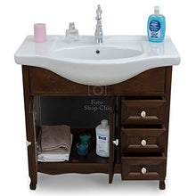 Shop Chic Arredo bagno 85 cm con cassetti e specchio con pensile, stile arte povera